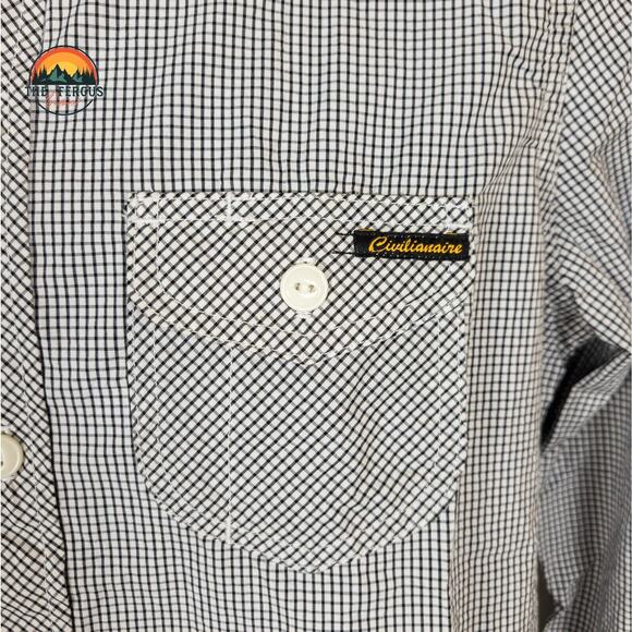 NWT Civilianaire Shirt Black Stripe Made In USA! Mens Size Slim Small - Picture 10 of 16